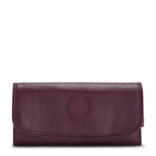 Portefeuilles Kipling Money Land Metallic Snap Wallet Bordeaux | FR 1037QM
